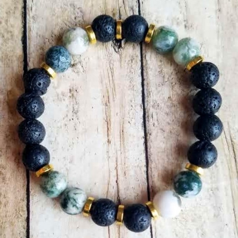 7" Tree Agate Diffuser Bracelet - Picture 3 of 3